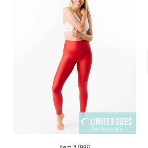 Zyia Red Metallic LNT leggings - Size 4